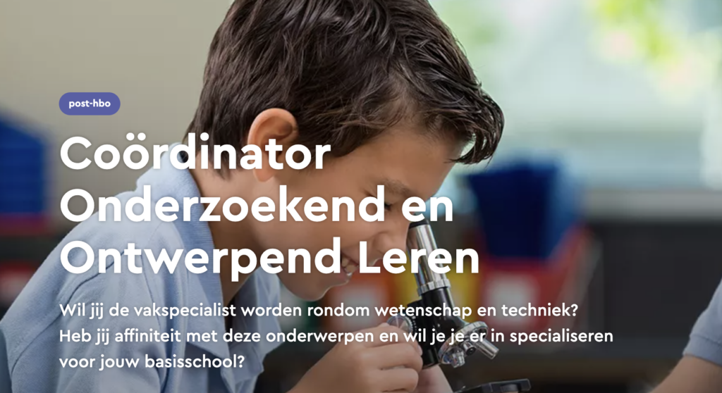 post-hbo onderzoekend en ontwerpend leren / specialist wetenschap en technologie